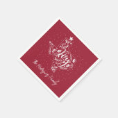 Cranberry Red Joy Holiday Leaves Texas Shape Servet (Hoek)