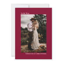 Cranberry Red Minimalist Vertical Photo Wedding