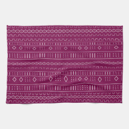 Cranberry Red Modern Mudcloth Pattern Theedoek