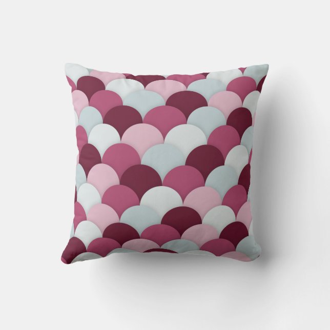 Cranberry Red Scallop Pattern Sierkussen (Achterkant)