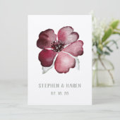 Cranberry Red Scarlet Flower Wedding Kaart (Staand voorkant)