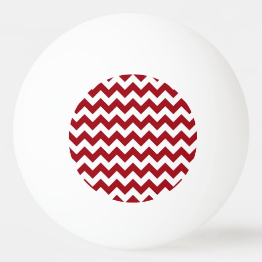 Cranberry Red White Chevron Zig-Zag Pattern Pingpongbal (Voorkant)
