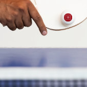 Cranberry Red White Framed Initiaal Monogram Pingpongbal (Peddel)