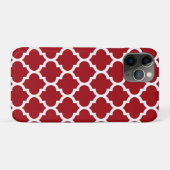 Cranberry Red White Moroccan Quatrefoil Pattern #5 Case-Mate iPhone Case (Achterkant (horizontaal))