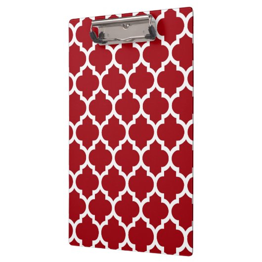 Cranberry Red White Moroccan Quatrefoil Pattern #5 Klembord (Links)