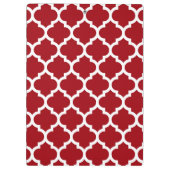 Cranberry Red White Moroccan Quatrefoil Pattern #5 Klembord (Achterkant)