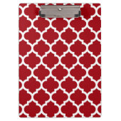 Cranberry Red White Moroccan Quatrefoil Pattern #5 Klembord (Voorkant)