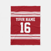 Cranberry Red White Sports Jersey Fleece Deken (Voorkant)