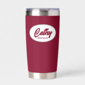 Cranberry Rode Gestileerde Naam Bruidsmeisje Geïsoleerde Drinkbeker (Voorkant)