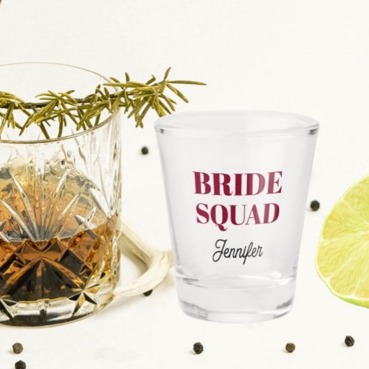 Cranberry Rode Trouw Bruid Squad Persoonlijk Shot Glas