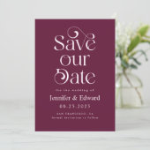 Cranberry Rode Typografie Trouw Save The Date (Staand voorkant)