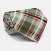 Cranberry rood donkergroen kerstplaid stropdas (Opgerold)