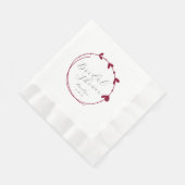 Cranberry Rood Hartkrans Bruiloftsborrel Servet (Hoek)