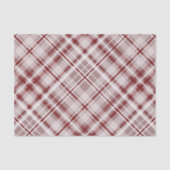 Cranberry rood wit diagonaal plaid tissuepapier (Voorkant)