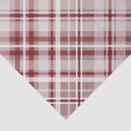 Cranberry rood wit diagonaal plaid tissuepapier (Detail)