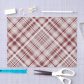 Cranberry rood wit diagonaal plaid tissuepapier (Craft)
