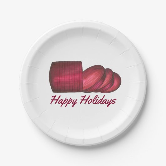 Cranberry Sauce Kerstmis Thanksgiving Dinner Food Papieren Bordje (Voorkant)