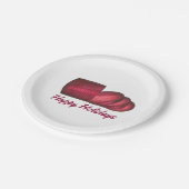 Cranberry Sauce Kerstmis Thanksgiving Dinner Food Papieren Bordje (Gekanteld)