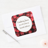 Cranberry-sausproductlabel Vierkante Sticker (Envelop)