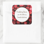 Cranberry-sausproductlabel Vierkante Sticker (Tas)
