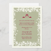Cranberry Shoes Bridal Shower Invitation Kaart (Voorkant / Achterkant)