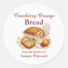 Cranberry Sinaasappel Brood Thuisgemaakte Cadeau L Ronde Sticker
