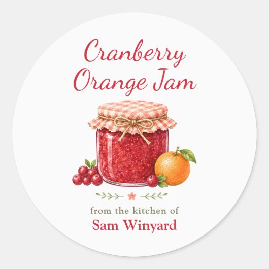 Cranberry-sinaasappeljam van de keuken van label (Voorkant)