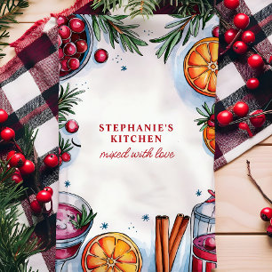 Cranberry-sinaasappels-cocktail Kerst persoonlijk Theedoek