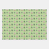 Cranberry, Spearmint, Frost Origami Kerstmis Inpakpapier Vel (Voorkant)