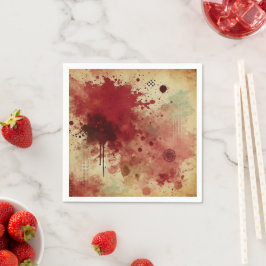 Cranberry Spice Splatter Distressed Ink Decoupage Servet