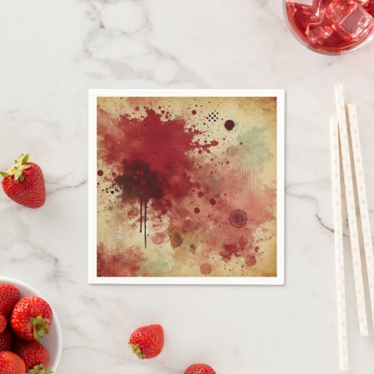 Cranberry Spice Splatter Distressed Ink Decoupage Servet (Insitu)