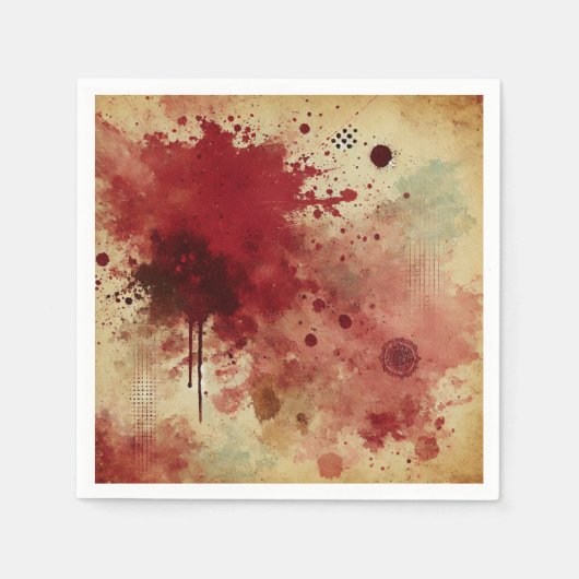 Cranberry Spice Splatter Distressed Ink Decoupage Servet (Voorkant)