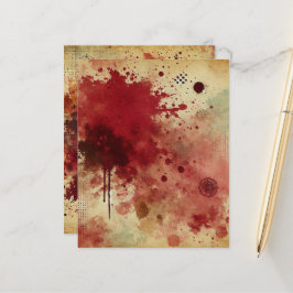 Cranberry Splatter Distressed Ink Scrapbook Paper