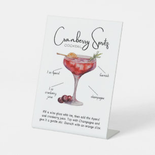 Cranberry Spritz Cocktail Voetstuk Bord Reclamebord Met Voetstuk