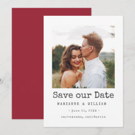Cranberry SQUARE Fotobruiloft, behalve de datum Save The Date