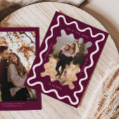 Cranberry Squiggly Wavy Lijst bruiloft Save The Date