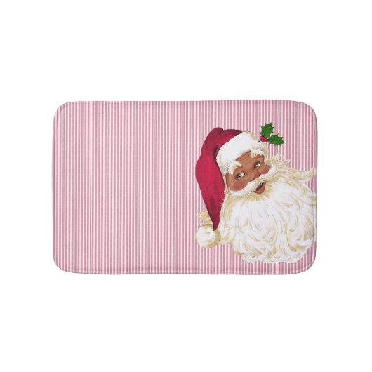 Cranberry Stripe Black Santa Claus Badmat (Voorkant)