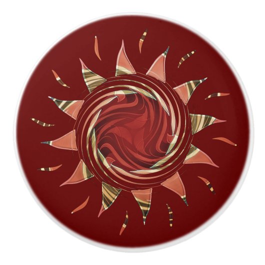 Cranberry Sun Ceramic Knob Keramische Knop (Voorkant)