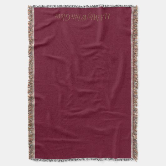Cranberry/Tan Throw Blanket - HAMbyWhiteGlove Deken (Voorkant Verticaal)