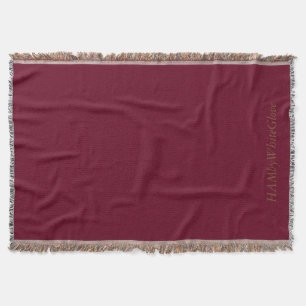 Cranberry/Tan Throw Blanket - HAMbyWhiteGlove Deken