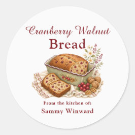 Cranberry Walnut Brood Homemade Cadeau Label