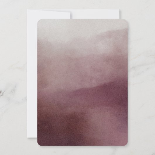 Cranberry Waterverf bruids doucheuitnodiging Kaart (Achterkant)