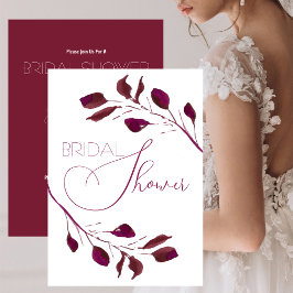 Cranberry Waterverf Floral Vrijgezellenfeest Kaart