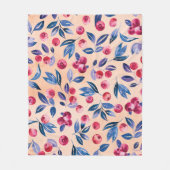 Cranberry Waterverf: Wilde bessen naadloos Fleece Deken (Voorkant)