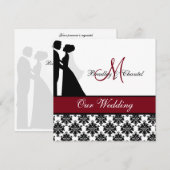 Cranberry Wedding Couple Wedding Invitation Kaart (Voorkant / Achterkant)