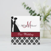 Cranberry Wedding Couple Wedding Invitation Kaart (Staand voorkant)