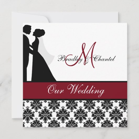Cranberry Wedding Couple Wedding Invitation Kaart (Voorkant)