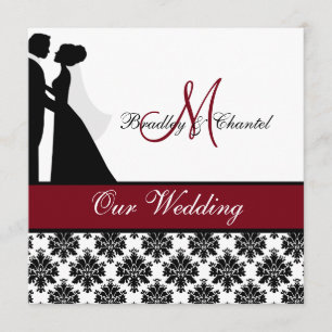 Cranberry Wedding Couple Wedding Invitation Kaart