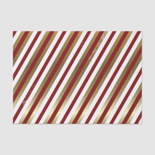 Cranberry, White, Gold Stripe-papier Tissuepapier (Voorkant)