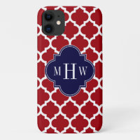 Cranberry WhMoroccan #5 Navy Blue Name Monogram